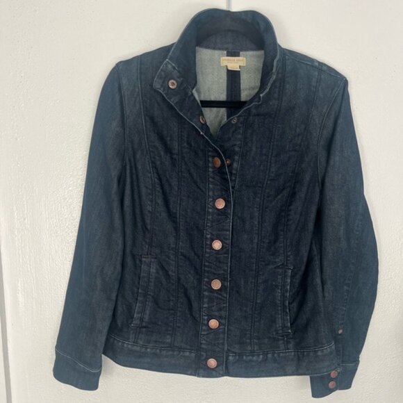 Coldwater Creek Denim Jacket | Jean Jacket Dark Wash Size 8 - Picture 1 of 5